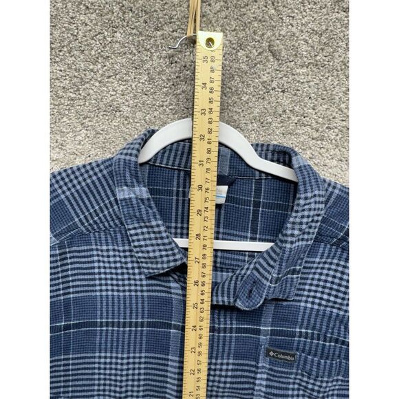 COLUMBIA Men's Size XXL Blue Plaid‎ Flannel Button Up Shirt Long Sleeve Cotton - Picture 6 of 9